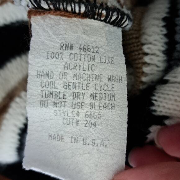 Vintage Alan Stuart 3D Textured Knit Sweater L Large 90s Cosby Coogi Style USA - Picture 7 of 8